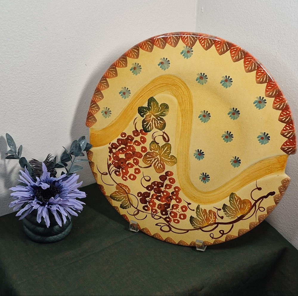 Handpainted Italica Ars Round Ceramic Serving Platter